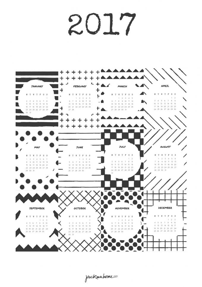Villa Stoff | BLOG: DIY • 17 kostenlose Kalender für 2017 zum selbst