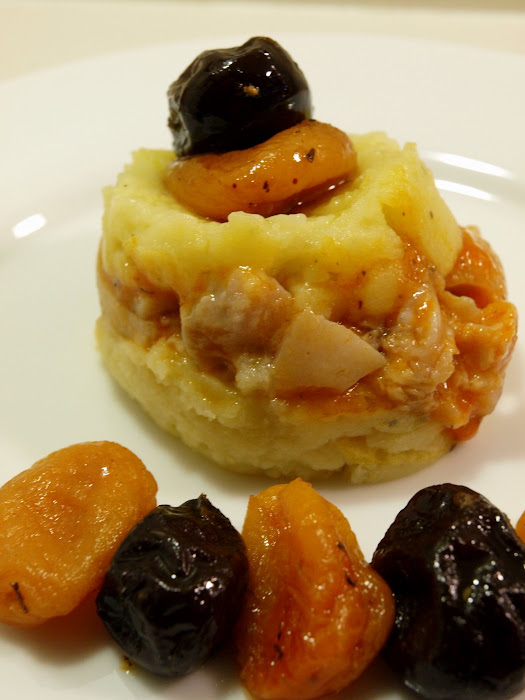  puré de manzana y patatas, con pie de cerdo 