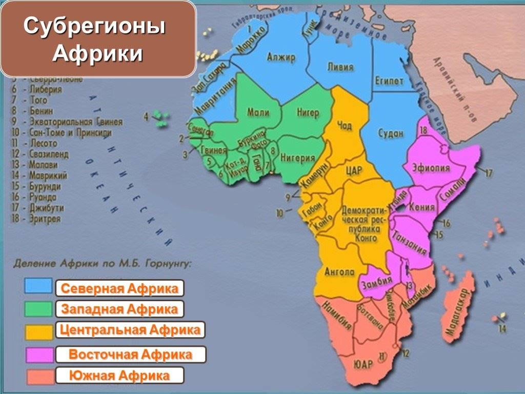 Какие остальные государства африки. Границы субрегионов Африки на карте. Субрегионы Африки границы. Субрегионы Африки тропические государства. Границы Северной Южной Западной Восточной Африки.