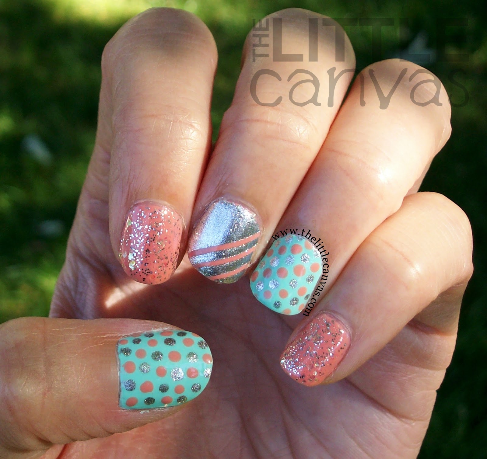 Peach and Mint Kitchen Sink Manicure The Little Canvas