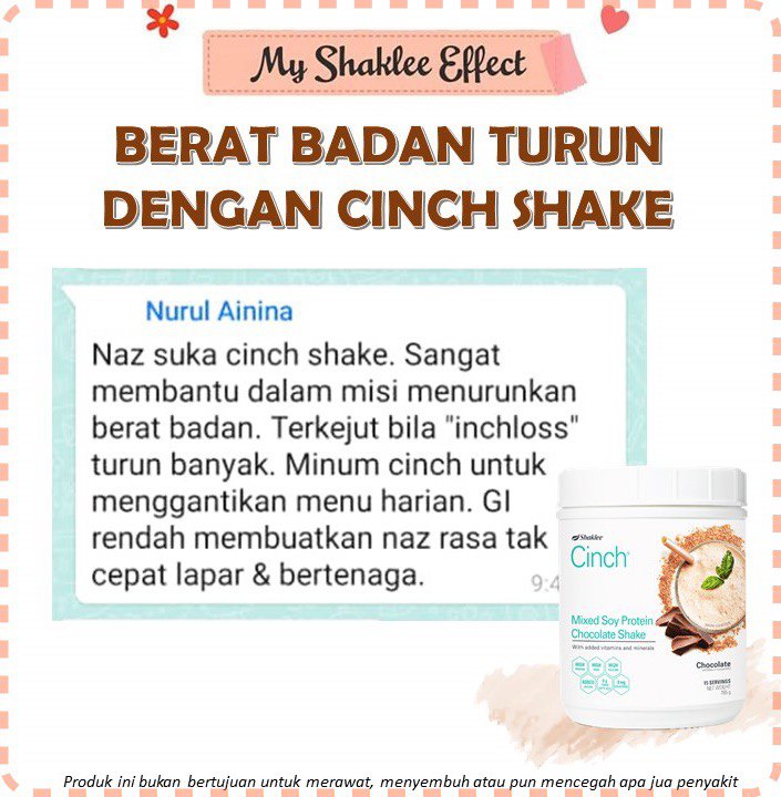 Cara minum cinch shaklee dengan betul