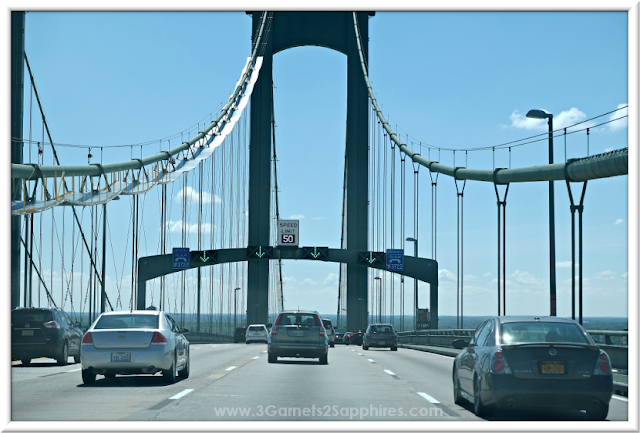 Delaware Bridge in Maryland  |  3 Garnets & 2 Sapphires