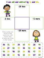 1 more, 1 less, 10 more, 10 less freebie | Teacher's Take-Out