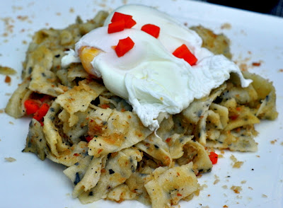 Homemade Egg Noodles with Fried Breadcrumbs, Mixed Vegetables, and Poached Eggs at The Inn on First in Napa, CA - Photo by Taste As You Go