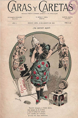 REVISTA CARAS Y CARETAS PORTADA PUBLICACIÓN N°1 (08/10/1898)