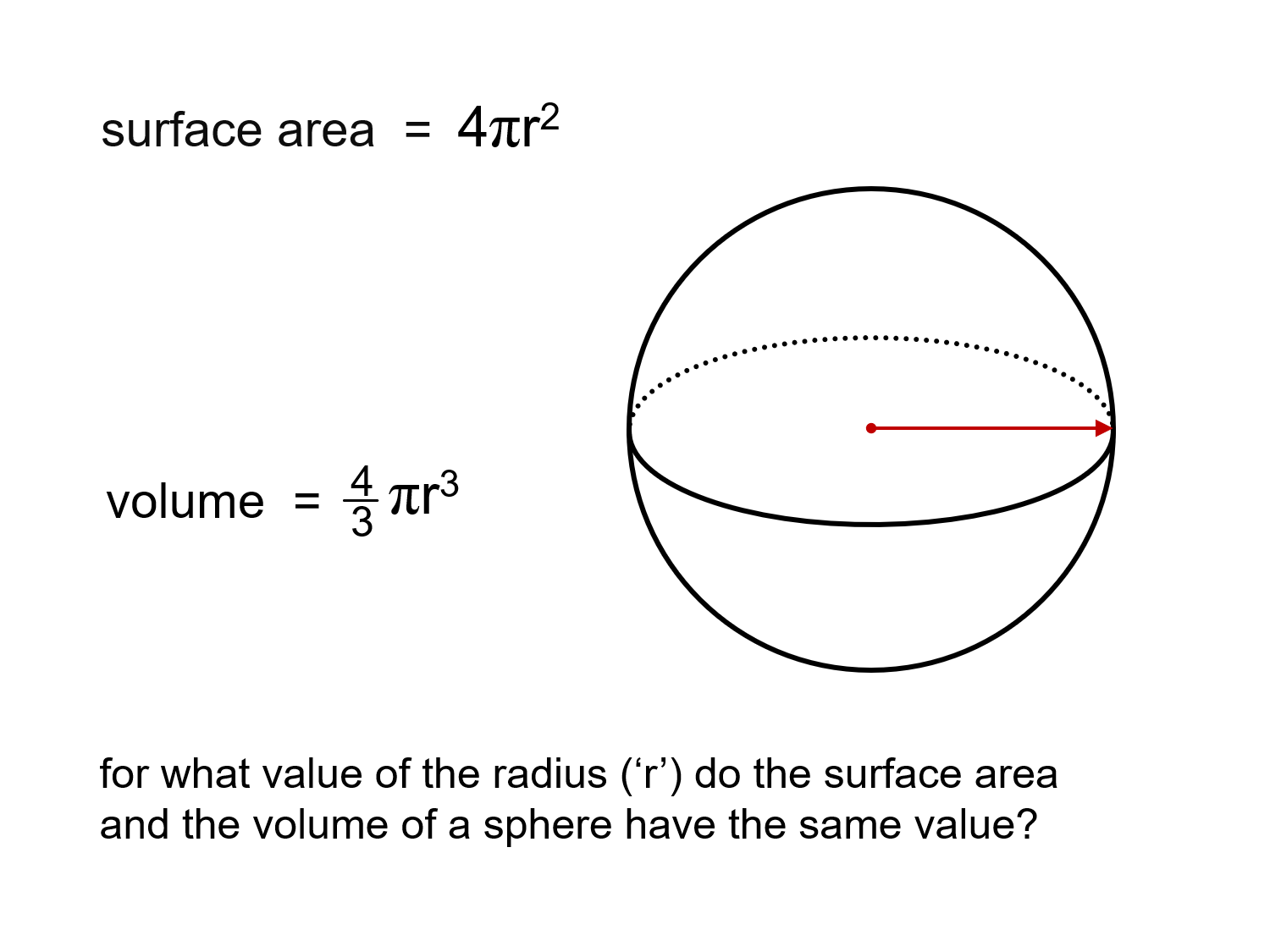 problem solving surface area of sphere