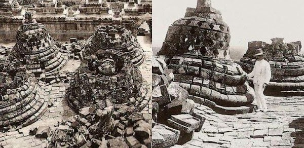 Ini Dia Foto Penampakan Candi Borobudur Saat Pertama Kali Ditemukan
