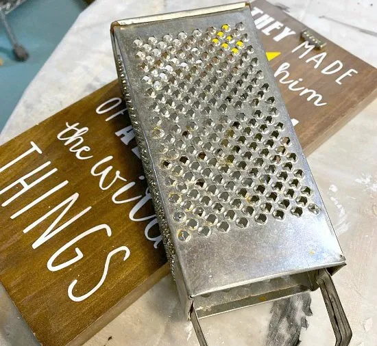 Homemade Earring Holder from an Upcycled Cheese Grater