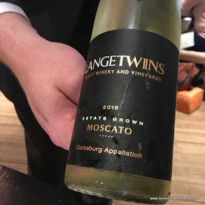 Langetwins Moscato dessert wine at Campton Place Restaurant in San Francisco, California