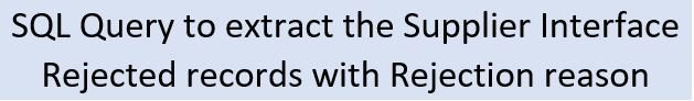 Oracle Application's Blog: SQL Query to extract the Supplier Interface ...