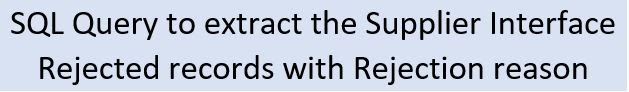 Oracle Application's Blog: SQL Query to extract the Supplier Interface ...