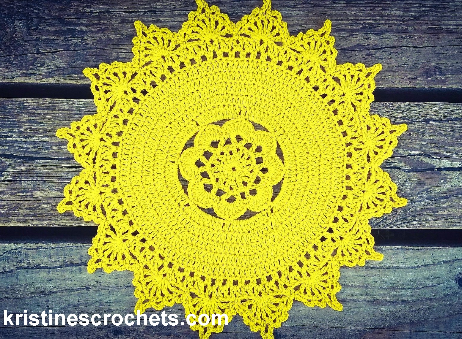 KristinesCrochets Aurora Doily Placemat Free Crochet Pattern