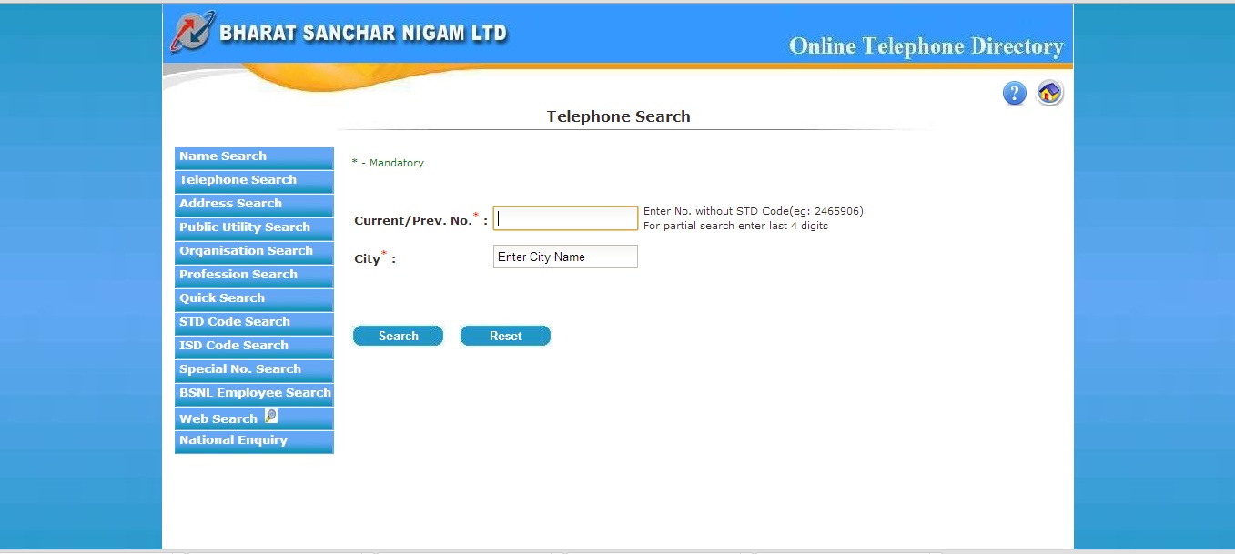 agritravel and work BSNL Telephone Number or Address Search