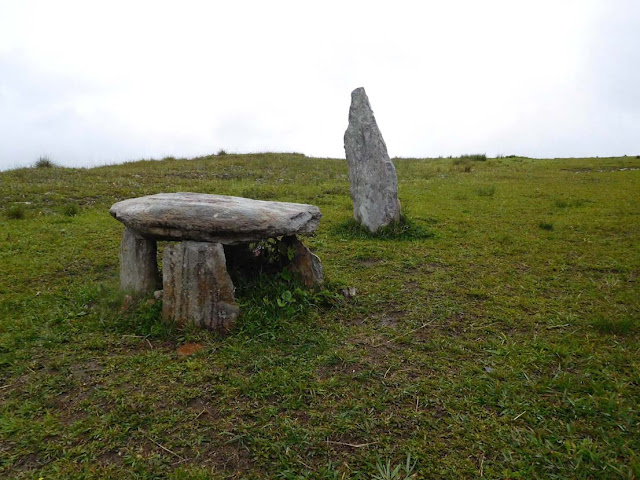 Monoliths scattered on the hills outside the Mawphlang Sacred Forest, Meghalaya