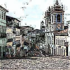 Se você conhece o autor desta imagem, por favor nos informe para que possamos atribuir-lhe os devidos créditos. Obrigado. Animação com pontos turísticos de Salvador. #PraCegoVer