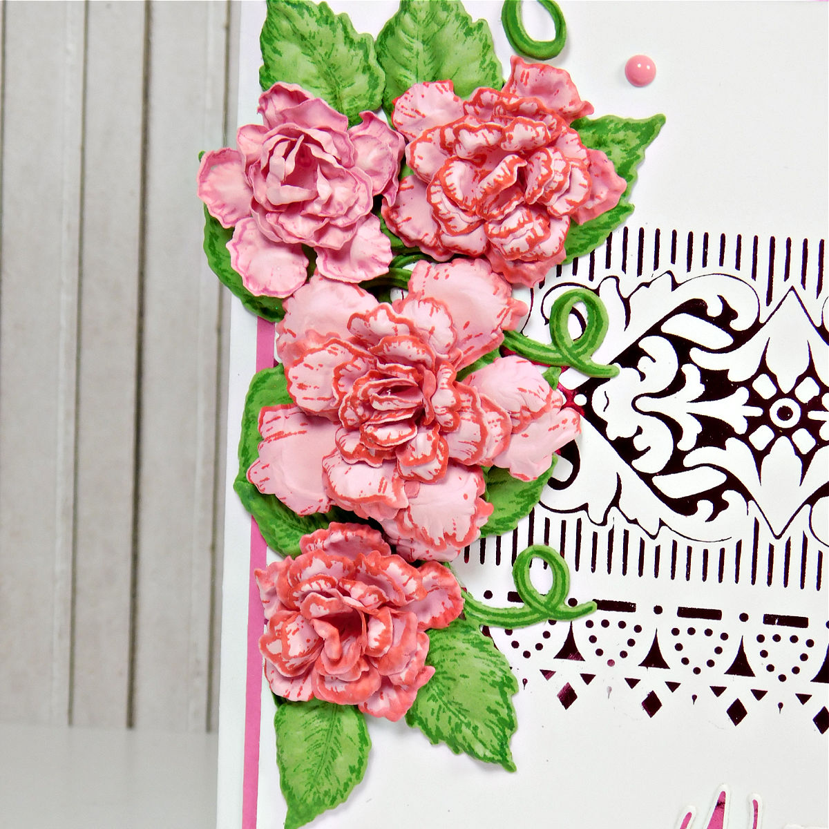 Jeanne Bobish : 3D Floral Best Wishes Card