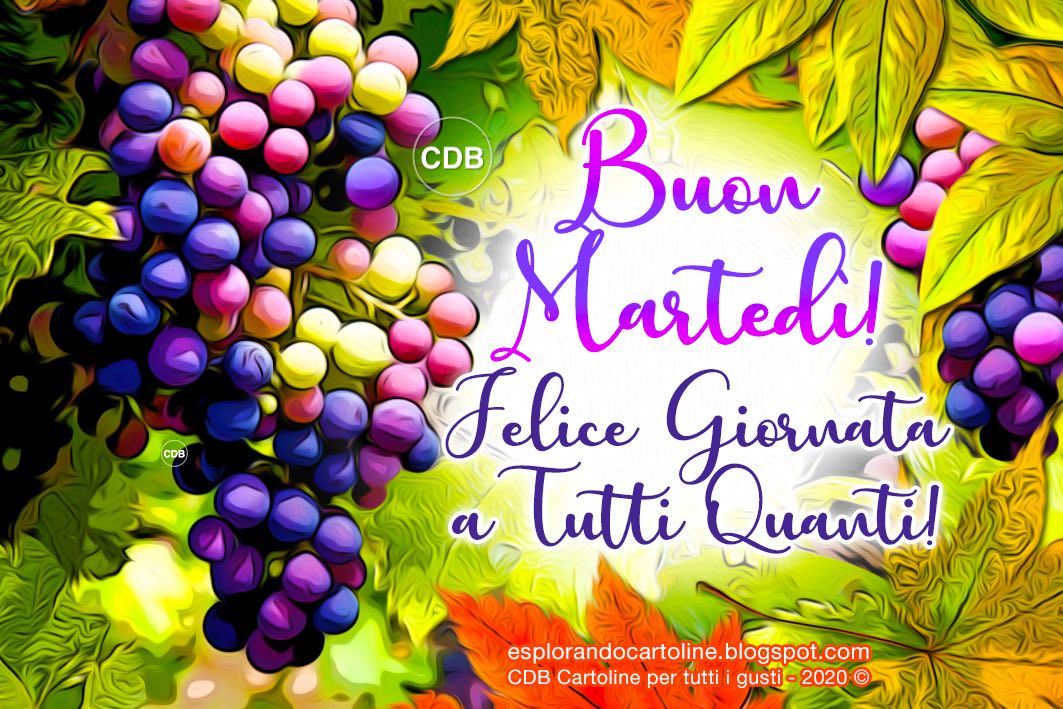 Esplorando Cartoline CDB Cartolina 🍇🍇 BUON MARTEDI'! Felice Giornata a Tutti! Con Immagine di Esplorando Cartoline CDB Cartolina 🍇🍇 BUON MARTEDI'! Felice Giornata a Tutti! Con Immagine di
