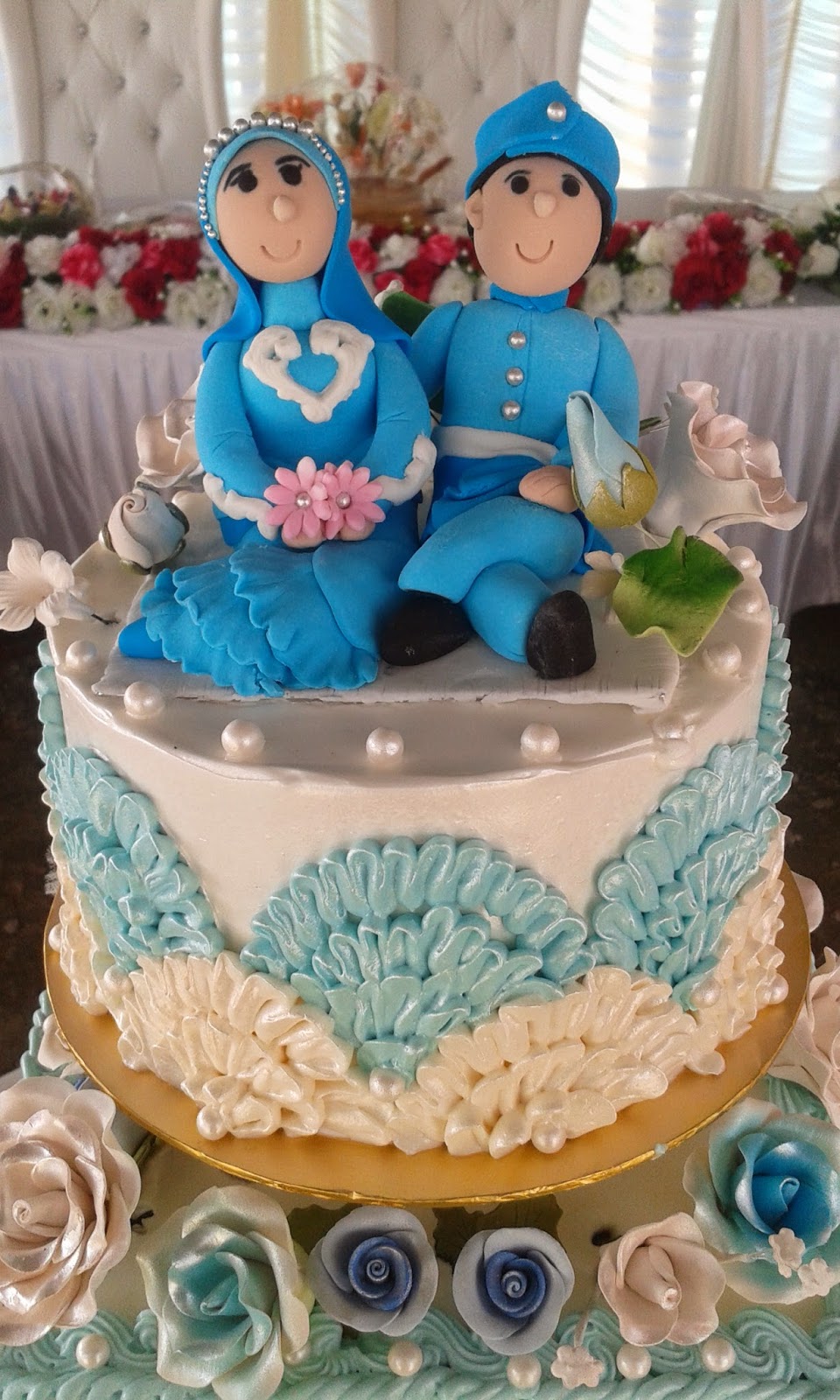 Cantik Cupcake 3 TIER BUTTERCREAM WEDDING CAKE/ KEK KAHWIN BUTTERCREAM 3 TINGKAT