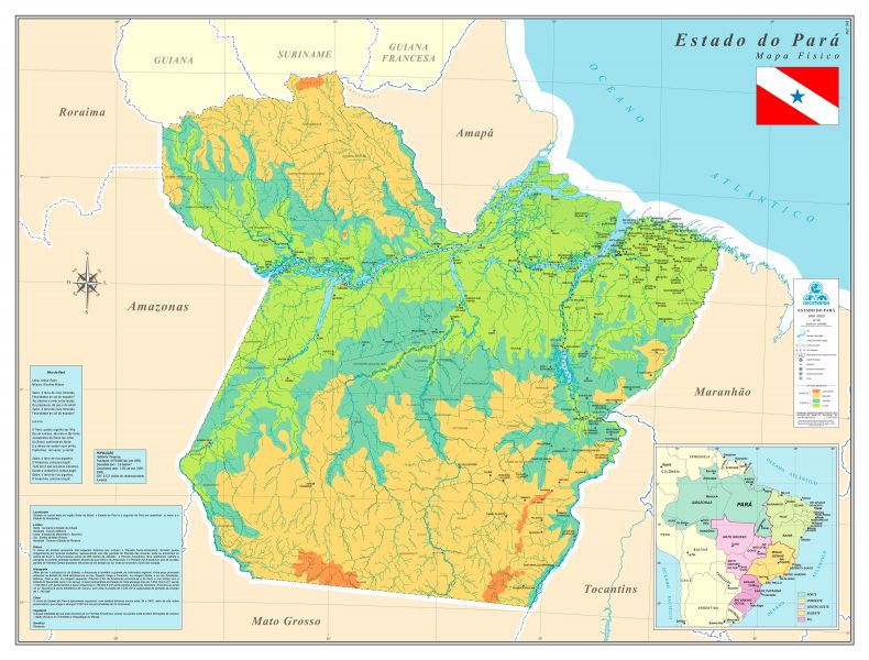 Mapa Físico do Estado do Pará - Doc Press™