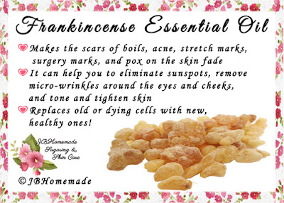 Frankincense ♦Makes the scars of boils, acne, stretch marks, surgery marks, and pox on the skin fade ♦It can help you to eliminate sunspots, remove micro-wrinkles around the eyes and cheeks, and tone and tighten skin ♦Replaces old or dying cells with new, healthy ones!