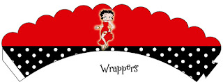 Betty Boop: Mini Kit para Imprimir Gratis. Wrappers para Cupcake de Betty Boop.
