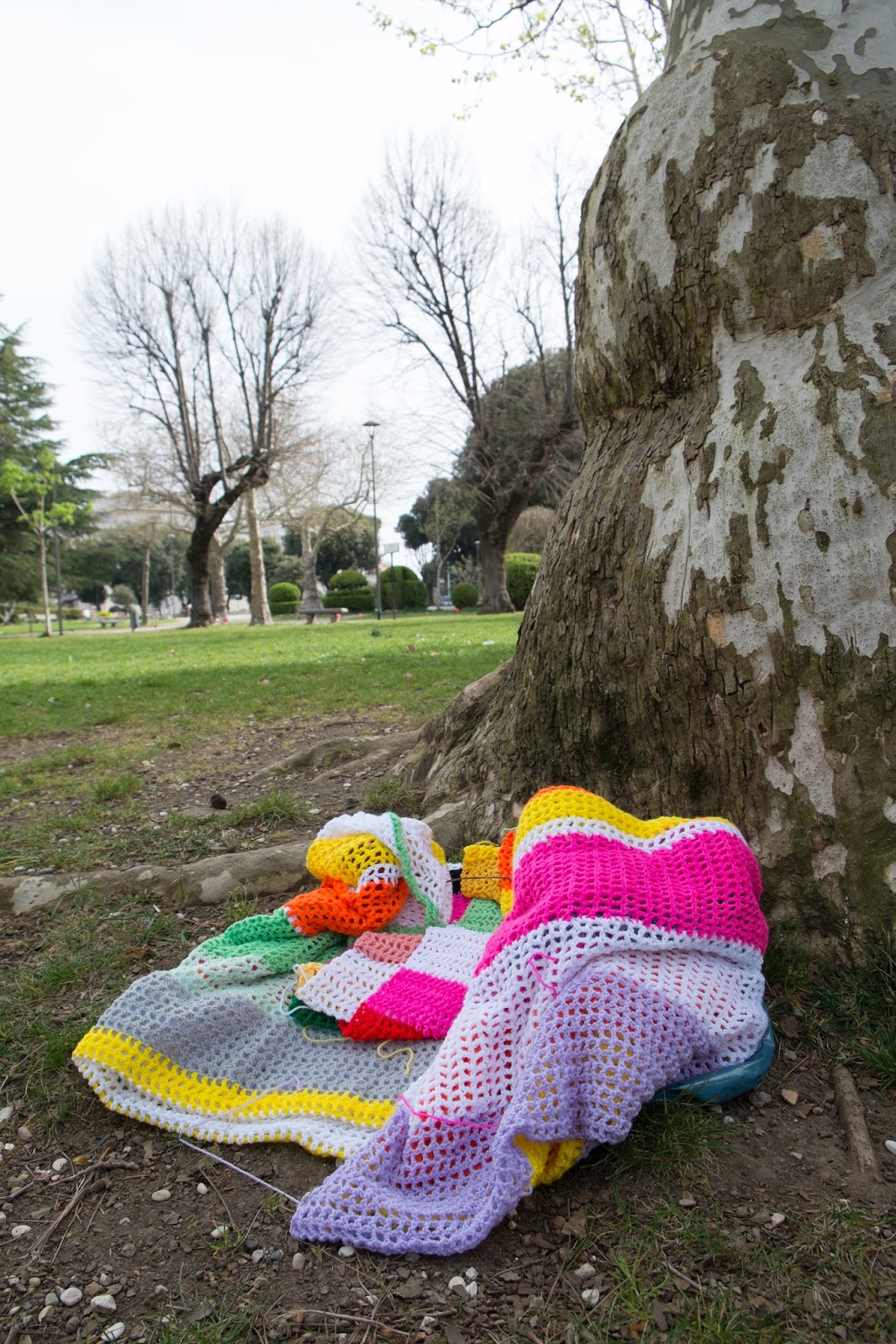 Yarn Bombing Viterbo Prato Giardino, colore contro il degrado. Report