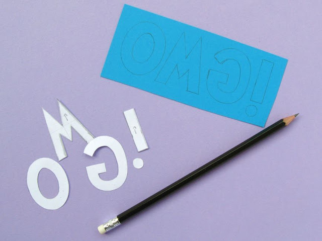 Easy 3D Letter Cards Tutorial: OMG! Wow! Yay!