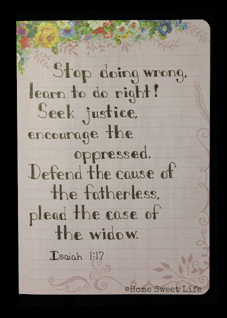 Scripture Writing, Isaiah 1:17
