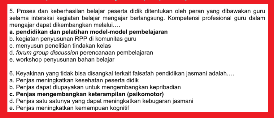 Kunci Jawaban Soal Reviu Pembelajaran 7 Pjok Seri Pppk Info Pendidikan Terbaru