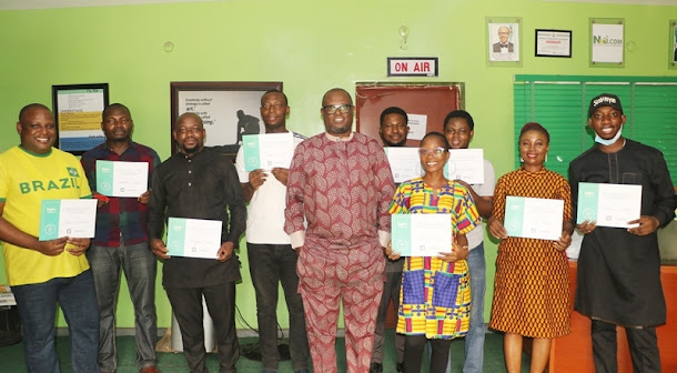 This is a photo of beneficiaries of the Google News Initiative program