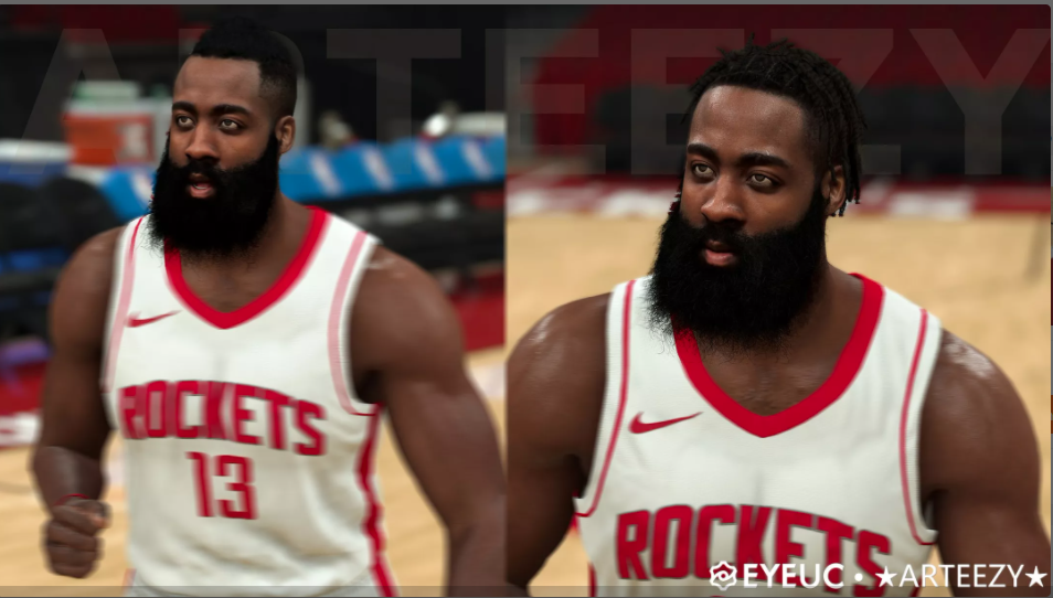 James Harden Cyberface, Hair and Body Model 2 Versions By