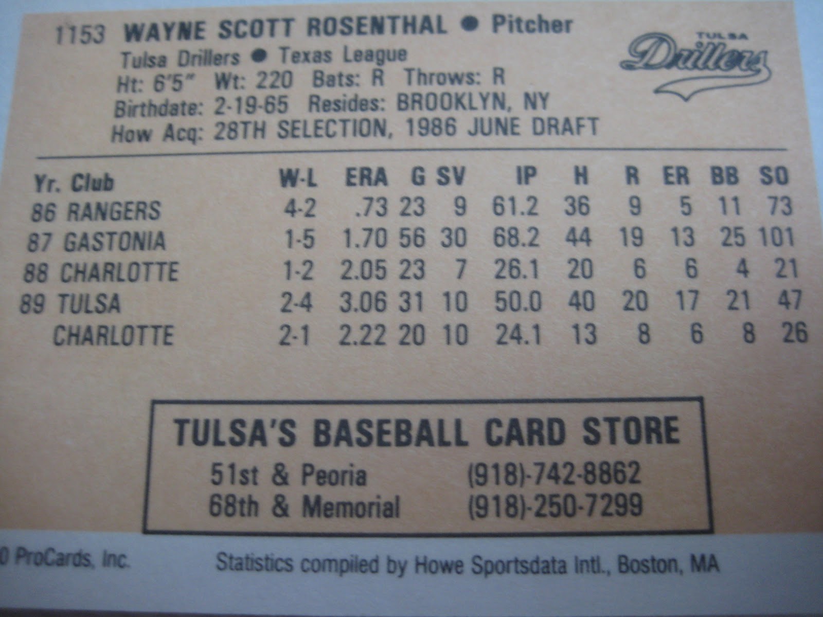 Baseball Cards Come to Life! 1990 Tulsa Drillers (ProCards)