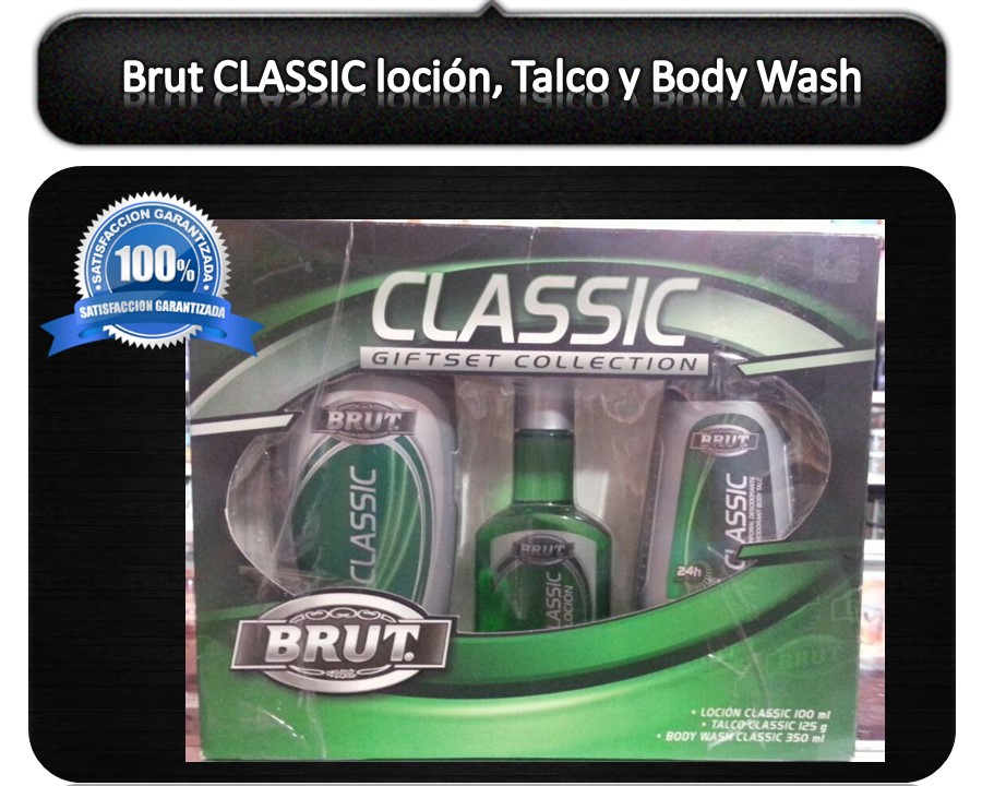 Templete Brut Estuche Classic Locion , After Shave Y Body Wash