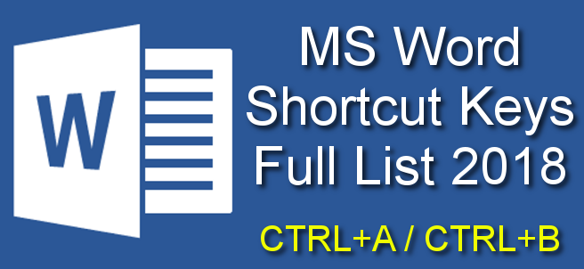 ms word shortcut keys ms word2017