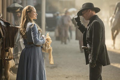 Ed Harris and Evan Rachel Wood in HBO's Westworld Series