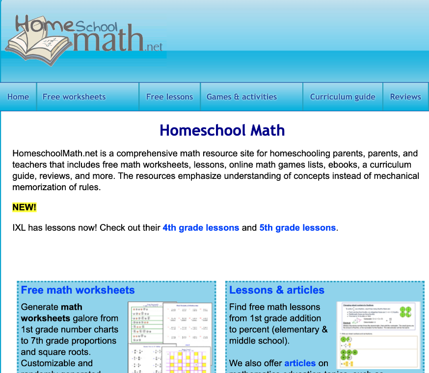 Free Math Worksheets for Teachers - Educators Technology