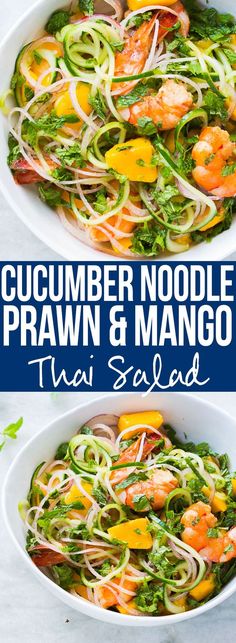 Cucumber Noodle Prawn and Mango Salad (Gluten Free) - Yummy 3