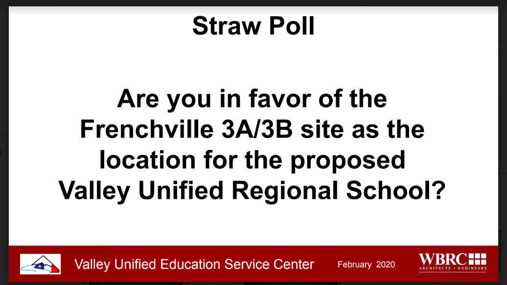 Valley Unified Education Service Center Straw Poll Ballot Question