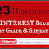 Homeschool Resources - 23 Pinterest Boards by Grade and Subject