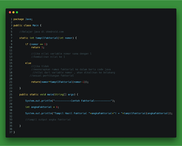Contoh Agenda Menghitung Bilangan Faktorial Di Java - Java Media Kita