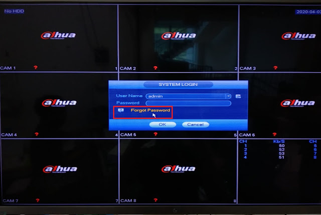 Cara reset password DVR/XVR dahua dengan mudah