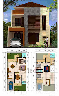 Contoh Desain Denah Rumah Minimalis 2 Lantai Modern 2014