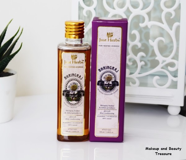 best makeup beauty mommy blog of india Just Herbs Bhringraj Hair Oil