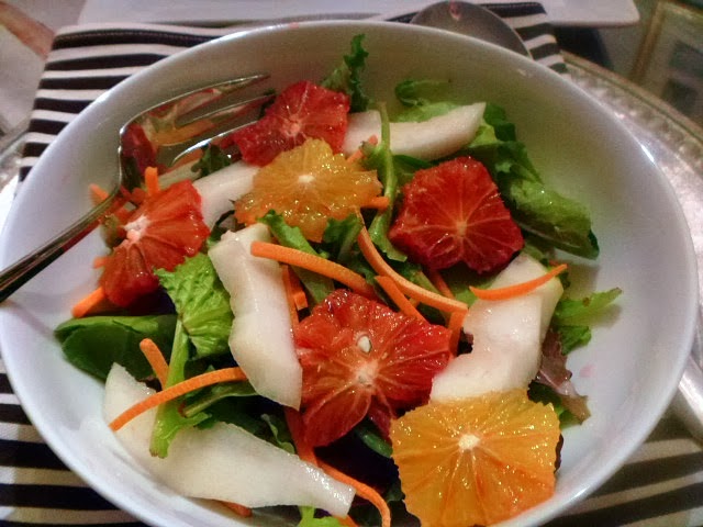 Blood Orange and Pear Salad with Lemon Vinaigrette - fresh ripe oranges are delish!!  Slice of Southern