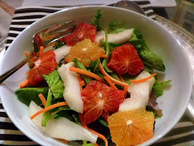 Blood Orange and Pear Salad with Lemon Vinaigrette - fresh ripe oranges are delish!!  Slice of Southern