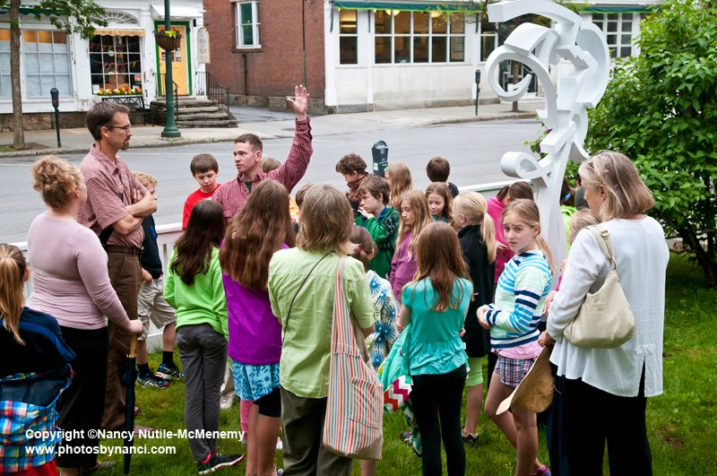 Woodstock Vt Elementary Students Tour the Town's Sculptures with