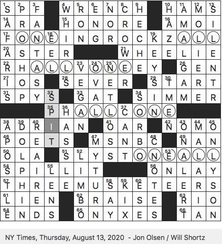 Rex Parker Does the NYT Crossword Puzzle: August 2020