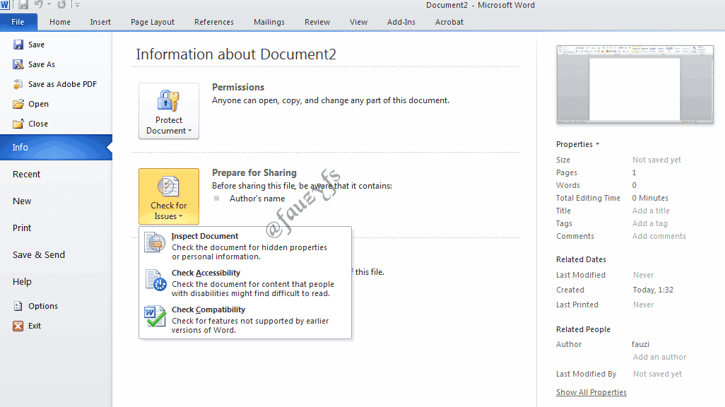 Fungsi Menu Office Button Pada Microsoft Word 2010 Bolanktea