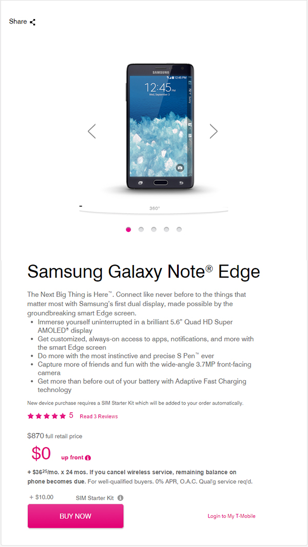 Samsung Galaxy Note Edge for T-Mobile