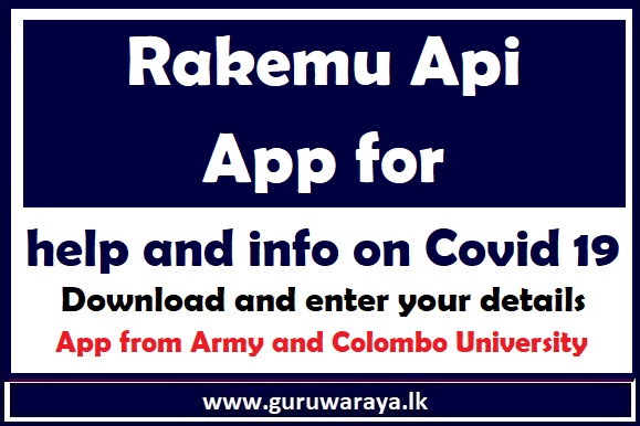 Rakemu Api : App for help and info on Covid 19